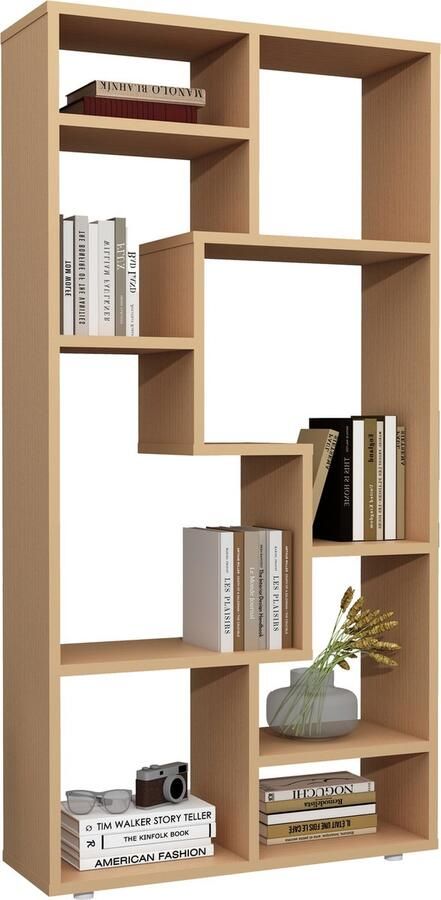 Vcm Houten vrijstaande boekenplank Medialijst Opbergruimte Ruimteverdeler Decoratieve plank Lanisa M Houten vrijstaande boekenplank Medialijst Opbergruimte Ruimteverdeler Decoratieve plank Lanisa M - Foto 2