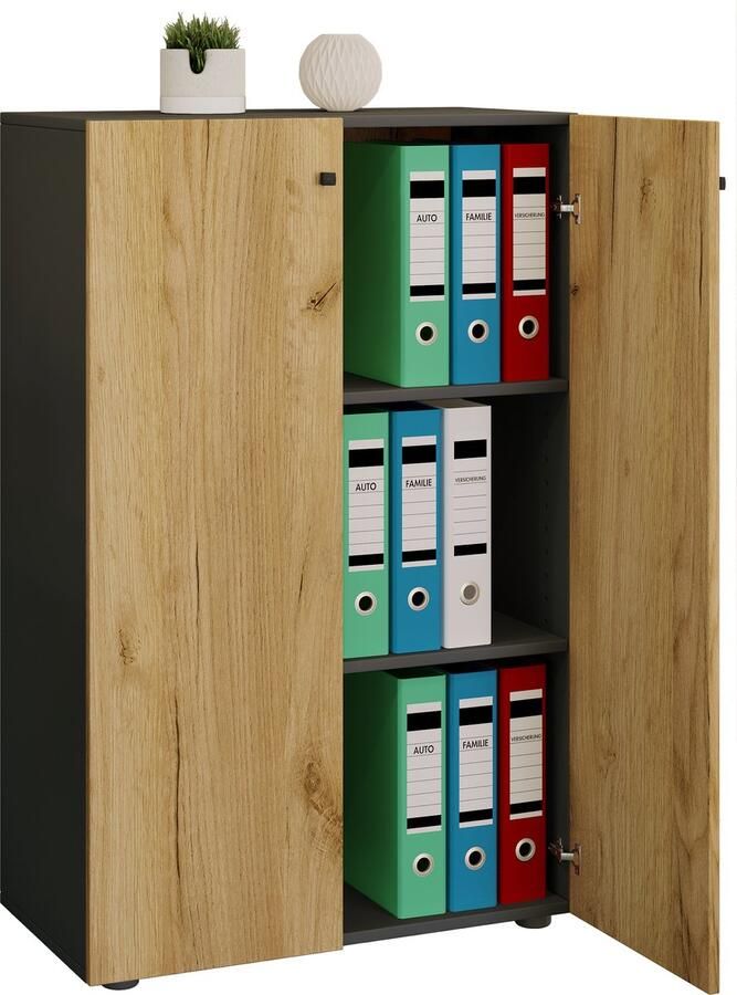 Vcm Kantoorkast Boeken Mappen Archiefkast Kantoormeubelen Kast Lona 3-voudige draaideuren Kantoorkast Boeken Mappen Archiefkast Kantoormeubelen Kast Lona 3-voudige draaideuren - Foto 2
