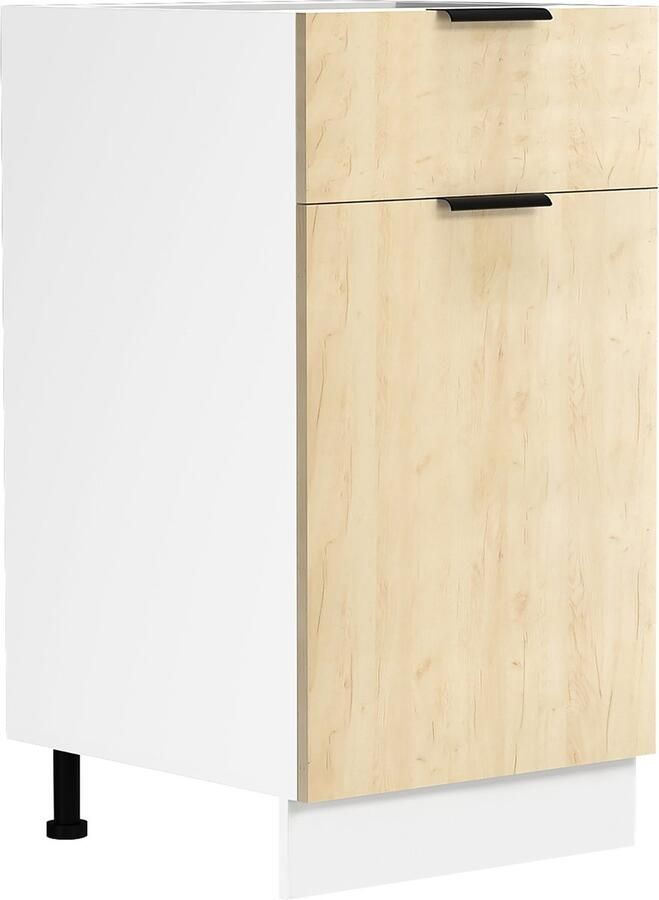 Vcm Küchenschrank Maße ca. H. 82 x B. 40 x T. 46 cm Unterschrank mit einer Drehtüre und einer Schublade Küchenmöbel Fasola