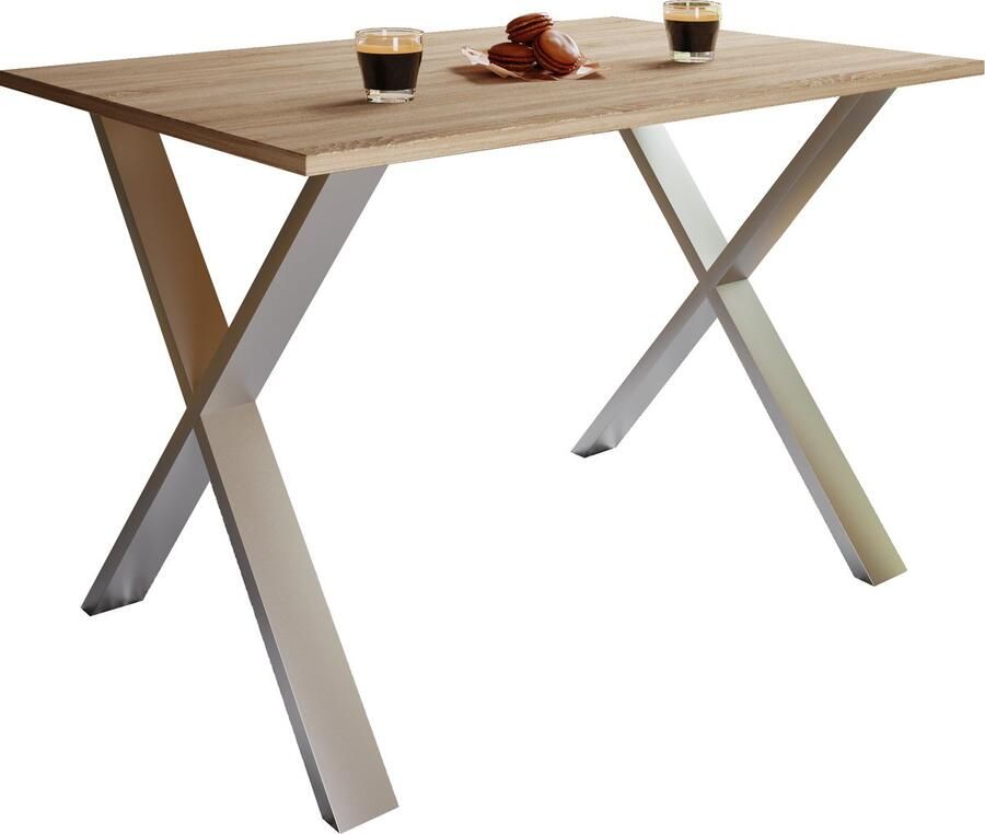 Vcm Premium Holz Esstisch H. 76 x B. 110 x T. 50 cm Küchentisch Speisetisch Tisch Xona X