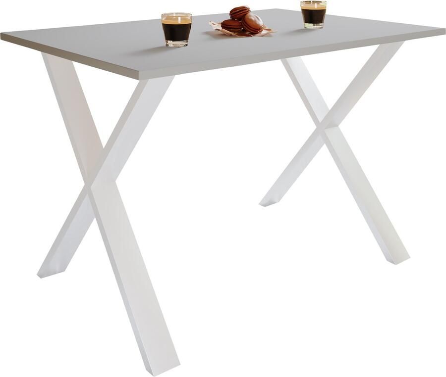 Vcm Premium Holz Esstisch H. 76 x B. 140 x T. 50 cm Küchentisch Speisetisch Tisch Xona X Weiß