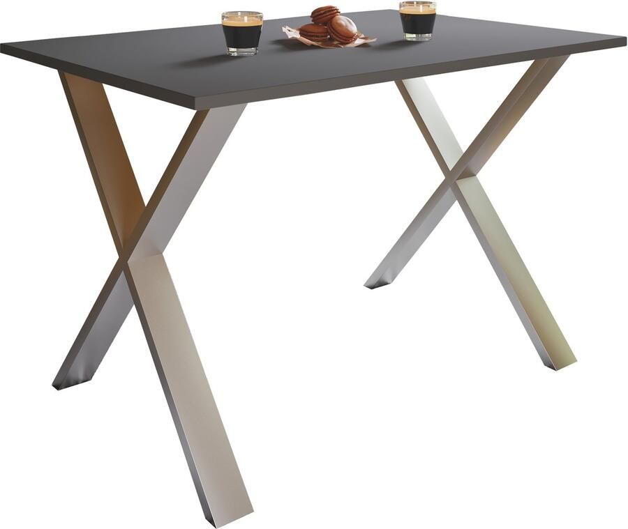 Vcm Premium Holz Esstisch H. 76 x B. 110 x T. 50 cm Küchentisch Speisetisch Tisch Xona X
