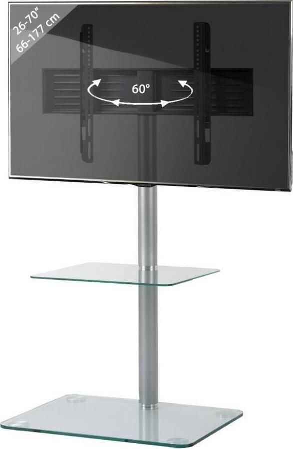 Vcm Universele TV VESA standaard Televisierek Aluminium glazen plank Alani Plank Universele TV VESA standaard Televisierek Aluminium glazen plank Alani Plank - Foto 2