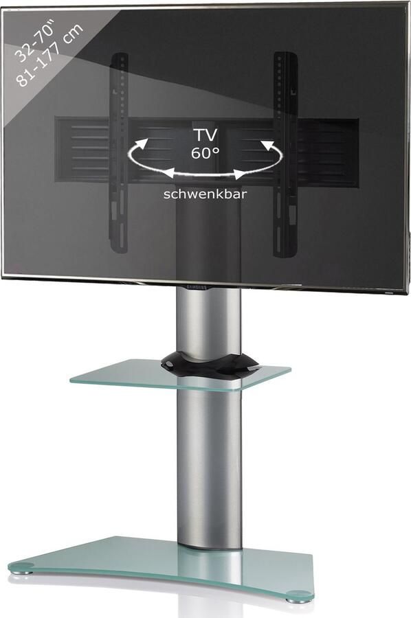 Vcm Universele TV VESA standaard Televisierek aluminium glazen tussenplank Universele TV VESA standaard Televisierek aluminium glazen tussenplank - Foto 2