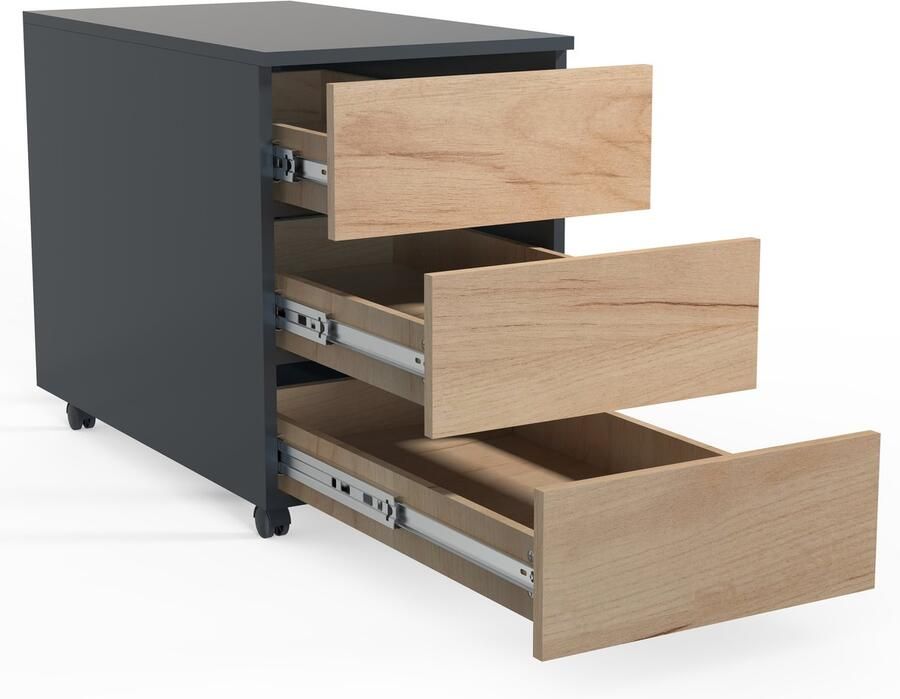 Vcm Verrijdbaar ladeblok Zijkant ladeblok Kantoor ladeblok Wielen verrijdbaar Dalosa 3 lade Verrijdbaar ladeblok Zijkant ladeblok Kantoor ladeblok Wielen verrijdbaar Dalosa 3 lade - Foto 4