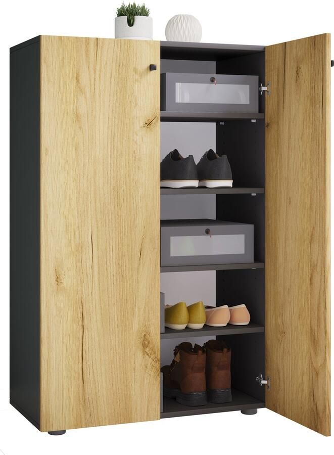 Vcm XL Houten Grote Schoenenkast Schoenrek Grote Laarzen Hal Meubelen Lona 5 Compartimenten XL Houten Grote Schoenenkast Schoenrek Grote Laarzen Hal Meubelen Lona 5 Compartimenten - Foto 3
