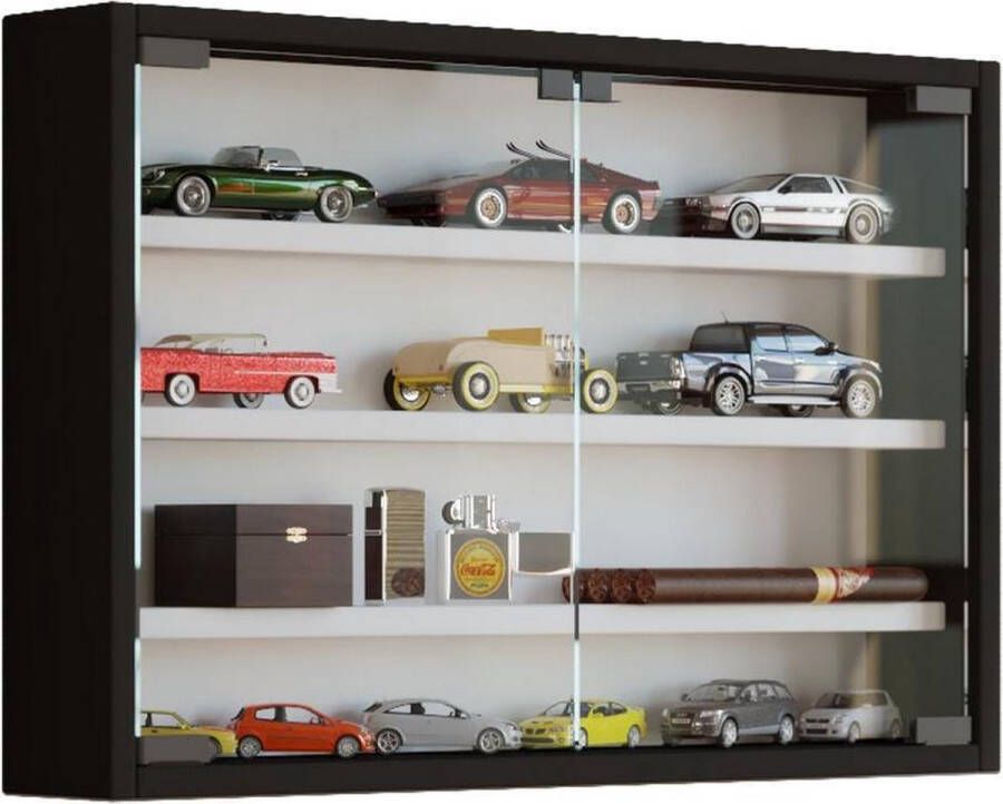 Vcm Vitrinekast wandvitrine Osado M zwart