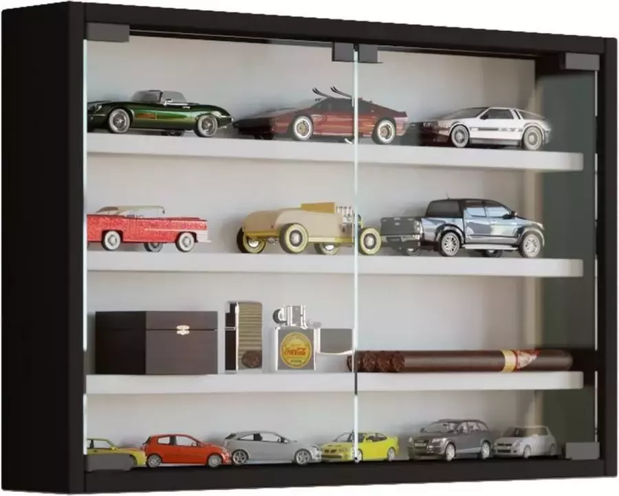 Vcm Vitrinekast wandvitrine Osado M zwart