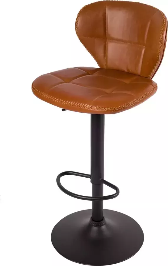 VDD design Berlin Barkruk Cognac industrieel design barstoelen in hoogte verstelbaar 360° draaibaar onderstel