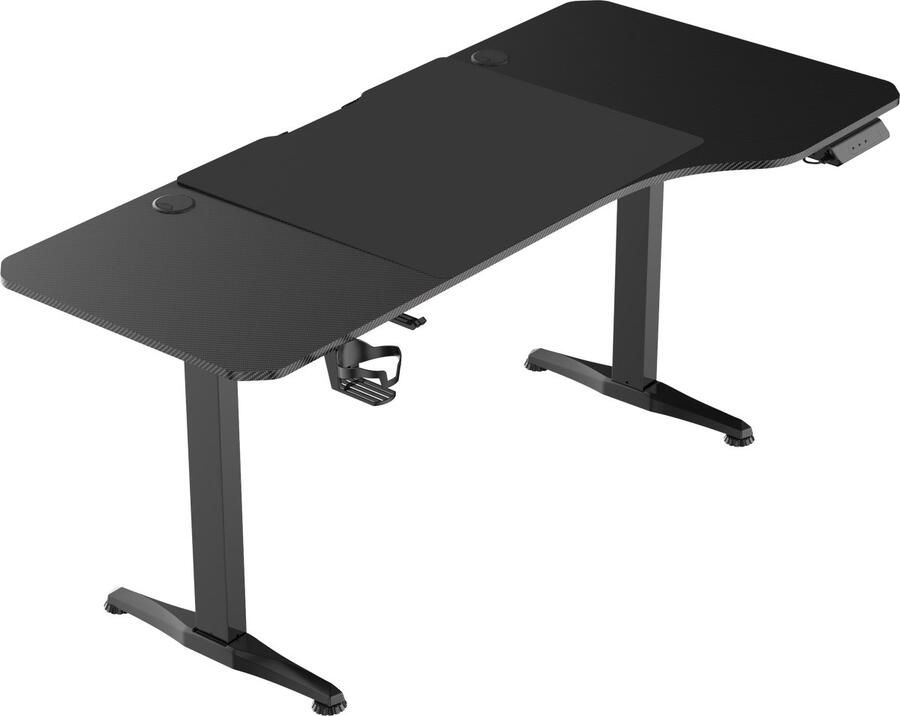 VDD Gaming Bureau Game Desk Zit Sta Bureau Elektrisch in Hoogte Verstelbaar Zit-sta Bureau Game Bureau Gaming Desk Computer Tafel 160 x 75 cm Zwarte Maximale hoogte 117 cm
