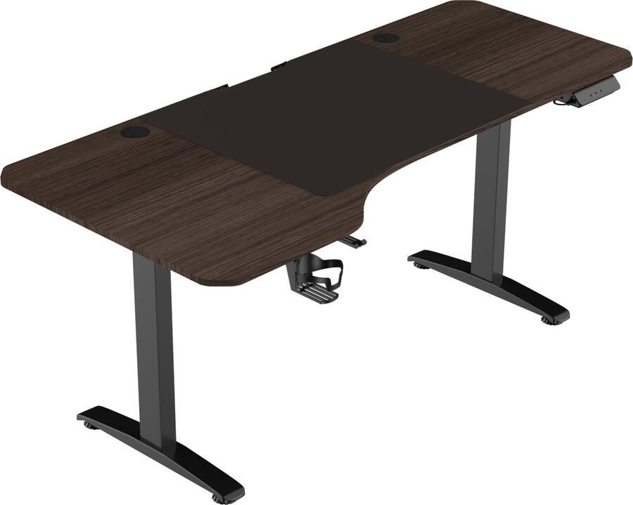 VDD Gaming Bureau Game Desk Zit Sta Bureau Elektrisch in Hoogte Verstelbaar Zit-sta Bureau Game Bureau Gaming Desk Computer Tafel 160 x 75 cm Bruin Maximale hoogte 120 cm