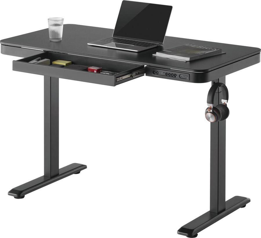 VDD Gaming Bureau Premium Zit sta Bureau Elektrisch in Hoogte verstelbaar Gaming Bureau Desk Gaming Desk Ergonomisch Verstelbaar bureau Incl. Ingebouwde USB C en USB A