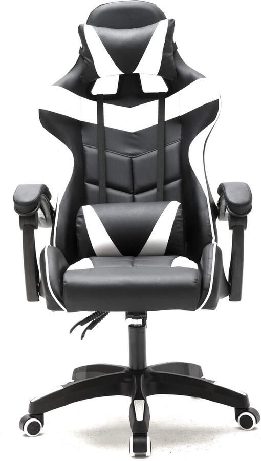 VDD Gaming Game stoel Gaming Bureaustoel Met Nekkussen & Verstelbaar Rugkussen -Silicone Game Stoel Draaistoel Zwart Grijs - Foto 2