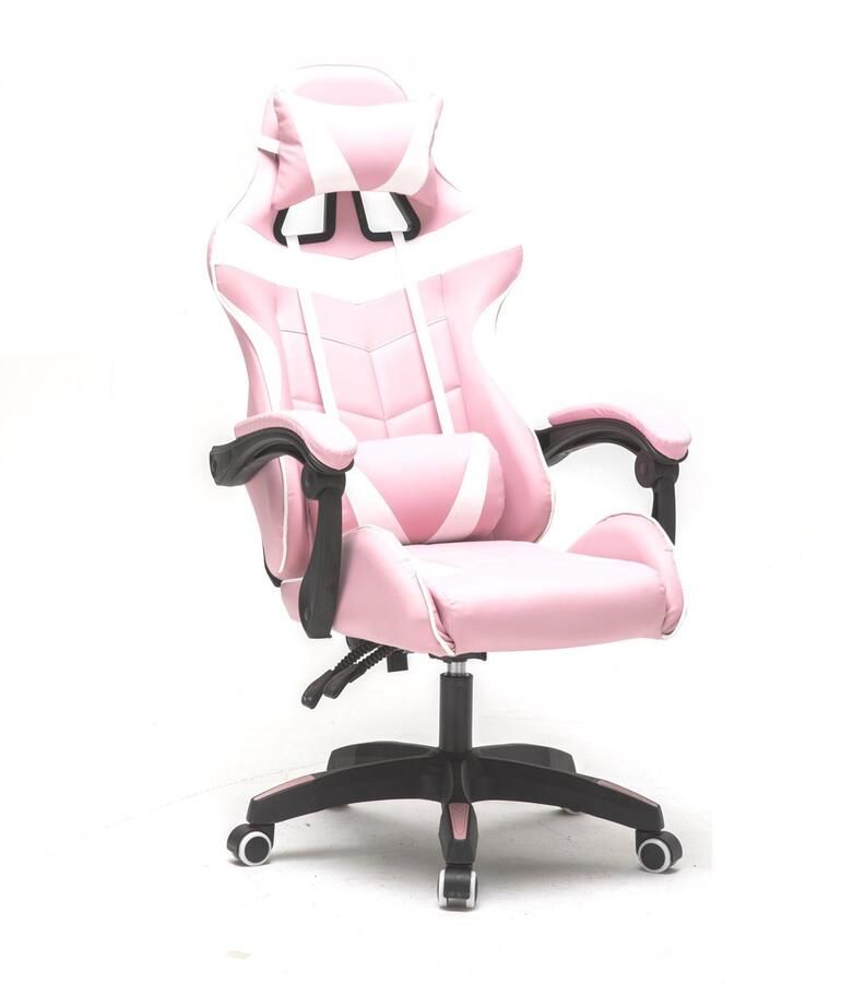 VDD Gaming Gamestoel Cyclone tieners bureaustoel racing gaming stoel roze wit