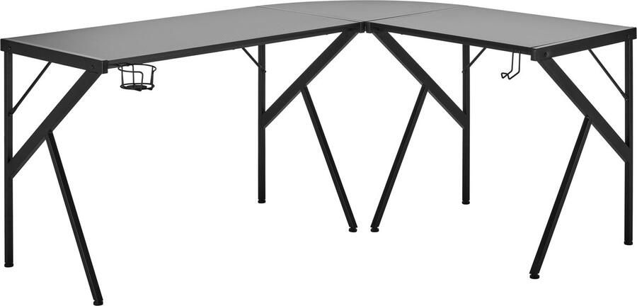 VDD Gaming Hoekbureau game bureau L vormig bureau gaming tafel computertafel hoekbureau gaming bureau 160 cm x 55 cm