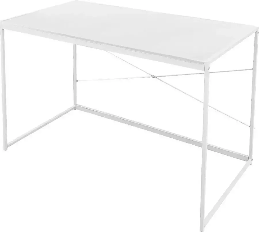 VDD Industrial Vintage Design Bureau Stoer laptoptafel computertafel sidetable 100 cm breed wit - Foto 2