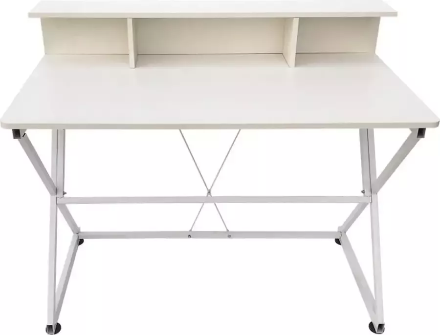 VDD Industrial Vintage Design Bureau tafel computer laptop Stoer industrieel modern -110 cm breed wit - Foto 1