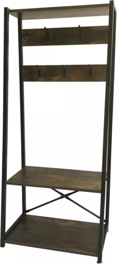 VDD Industrial Vintage Design Staande kapstok Garderobe rek industrieel Stoer met schoenenrek 136 cm hoog