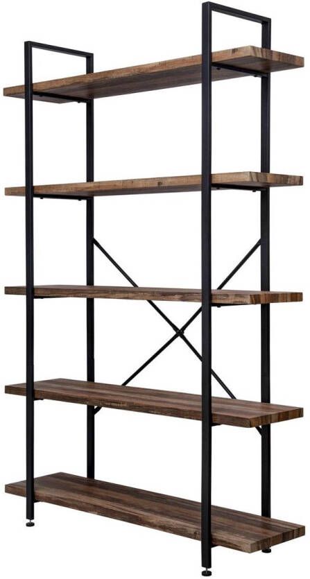 VDD Industrial Vintage Design VDD Wandkast industrieel metaal hout zwart 120 cm x 178 cm x 32 cm