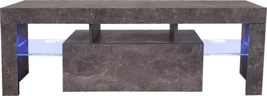 VDD TV meubel kast Hugo media meubel game set up led verlichting grijs beton kleur - Foto 1