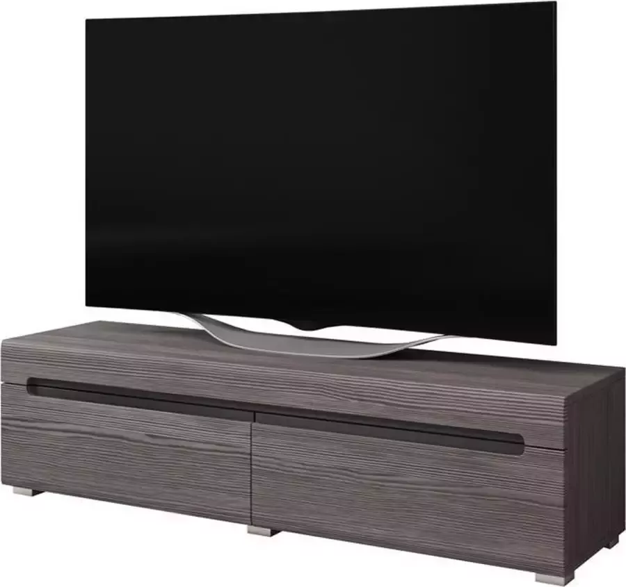 VDD TV kast TV meubel Taylor design 140 cm donkergrijs houtstructuur - Foto 1