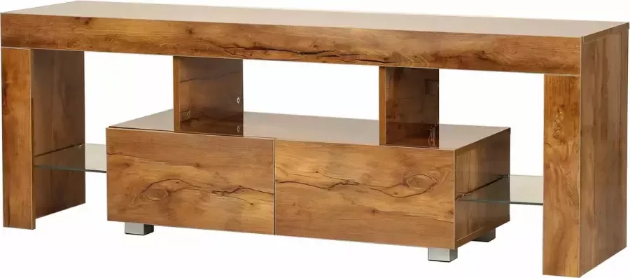 VDD TV meubel Hugo dressoir met Led verlichting 140 cm breed bruin houtstructuur - Foto 2