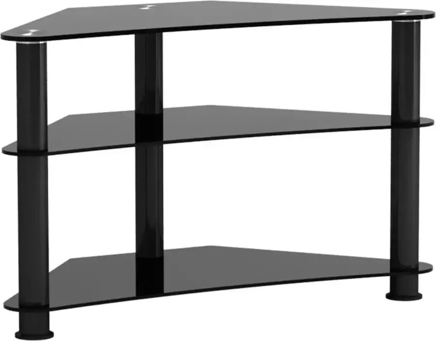VDD TV meubel kast hoekmodel audio hifi dressoir kast voor in de hoek zwart - Foto 1