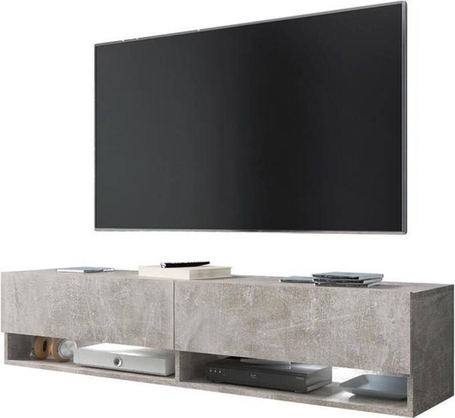 VDD TV meubel TV dressoir Wander hangend 140 cm breed grijs beton uitstraling