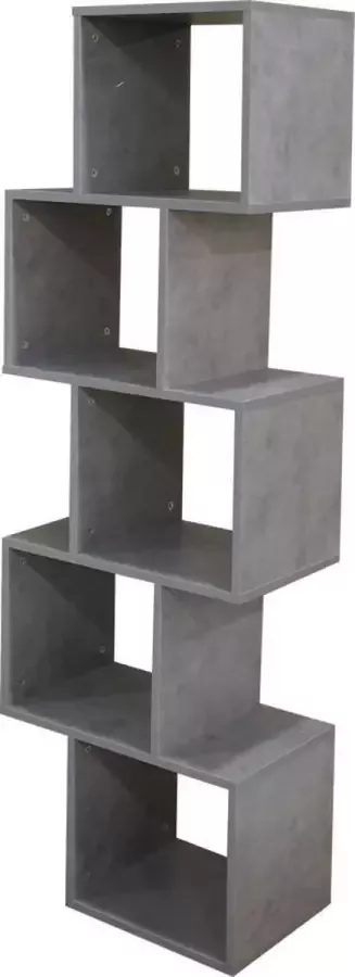 VDD Vakkenkast roomdivider gestapeld kubus design Yoep 5 vakken grijs beton look - Foto 1