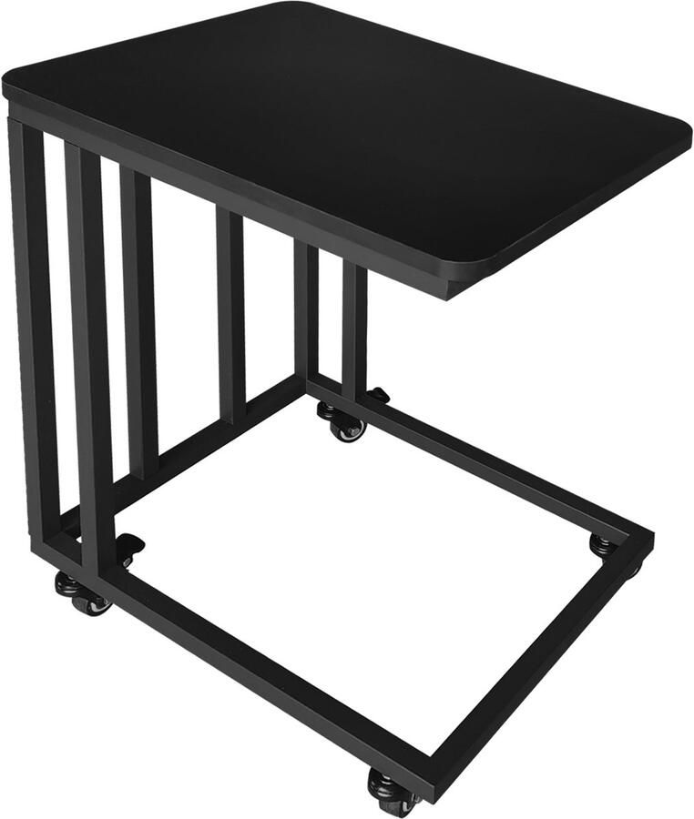 VDD Bijzettafel Bijzettafeltjes Woonkamer Bijzettafel Zwart Bijzettafel op wieltjes Bijzettafel Industrieel Tafeltje op wieltjes
