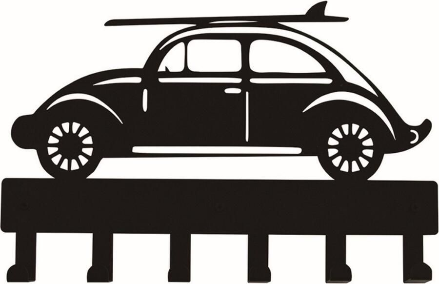 VDD Kapstok auto kinderkamer wandkapstok auto surfplank 6 haken babykamer