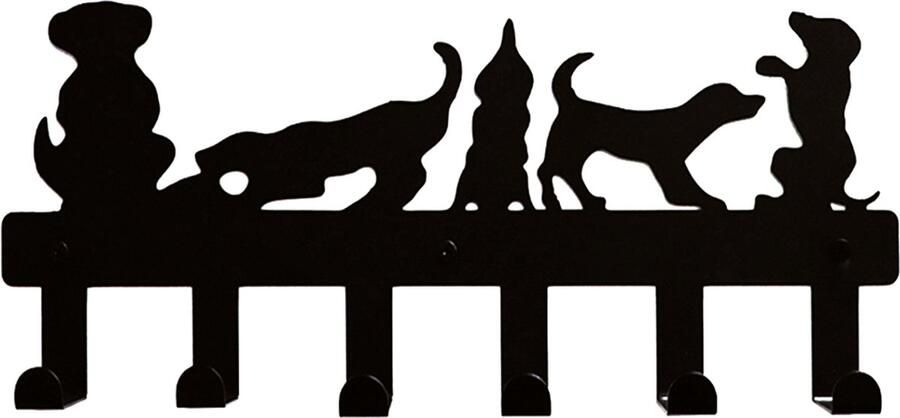 VDD Kapstok honden kinderkamer wandkapstok hondjes 6 haken babykamer