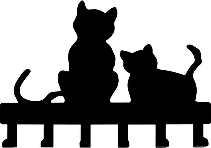 VDD Kapstok poes kat kinderkamer wandkapstok poezen katten 6 haken babykamer