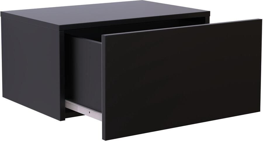 VDD – Nachtkastje – Nachtkastje Industrieel – Nachtkastje Modern Nachtkastje Zwart – Nachtkastje Zwevend Zwart 50 x 36 x 25 cm