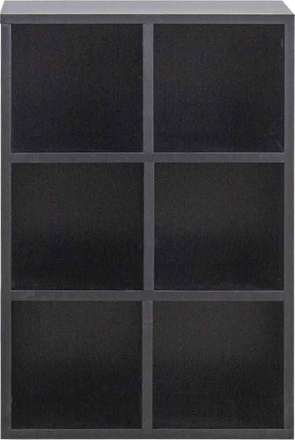 VDD Vakkenkast 6 open vakken opbergkast boekenkast wandkast zwart