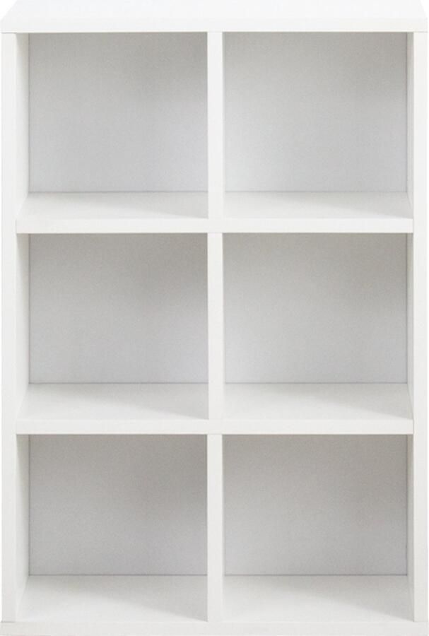 VDD Vakkenkast 6 open vakken opbergkast dvd cd kast boekenkast wandkast wit