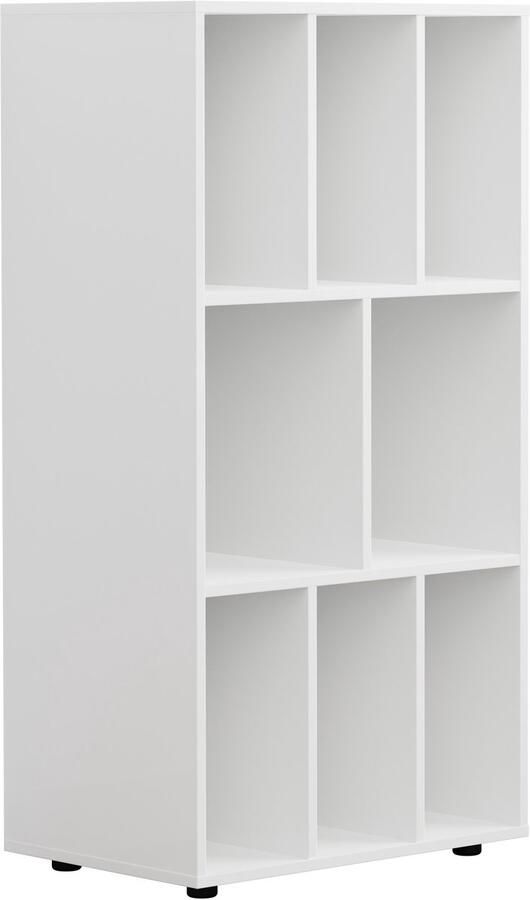 VDD Vakkenkast LP vinyl opbergkast platenkast opbergrek platenrek boekenkast 8 vakken – Wit