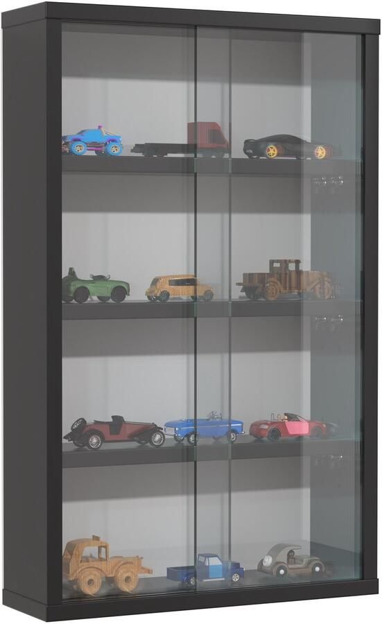 VDD Vitrinekastje staande hangende wandvitrine wandrek wandkastje schuifdeuren 35 cm x 55 cm