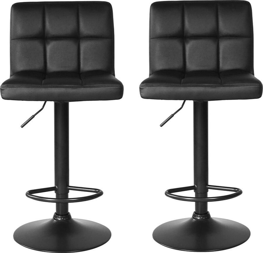 VDD Zwarte Barstoel Stijlvol en Verstelbaar Modern Design Set van Twee barkrukken