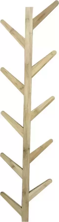 VDD Wandkapstok boomstam tak design hangende muurkapstok 125 cm hoog 10 haken lichtbruin