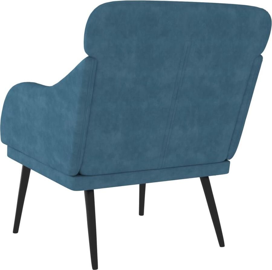 VIDAXL Fauteuil 63x76x80 cm fluweel blauw - Foto 2