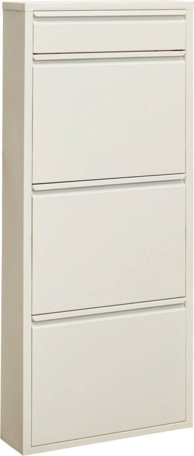 Veehaus Graham Praktisch Schoenenrek -Schoenenrek wit Schoenenrek met 3 Niveaus Extra Niveau Schoenenkast wit Schoenenrek metaal industrieel Metaal 50 x 114 x 15cm -Wit