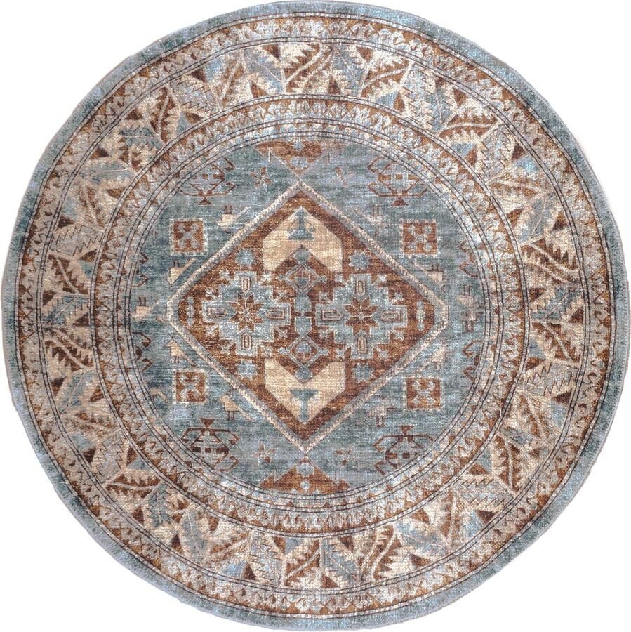 Veer Carpets Vloerkleed Laria Blue 3 Rond ø160 cm