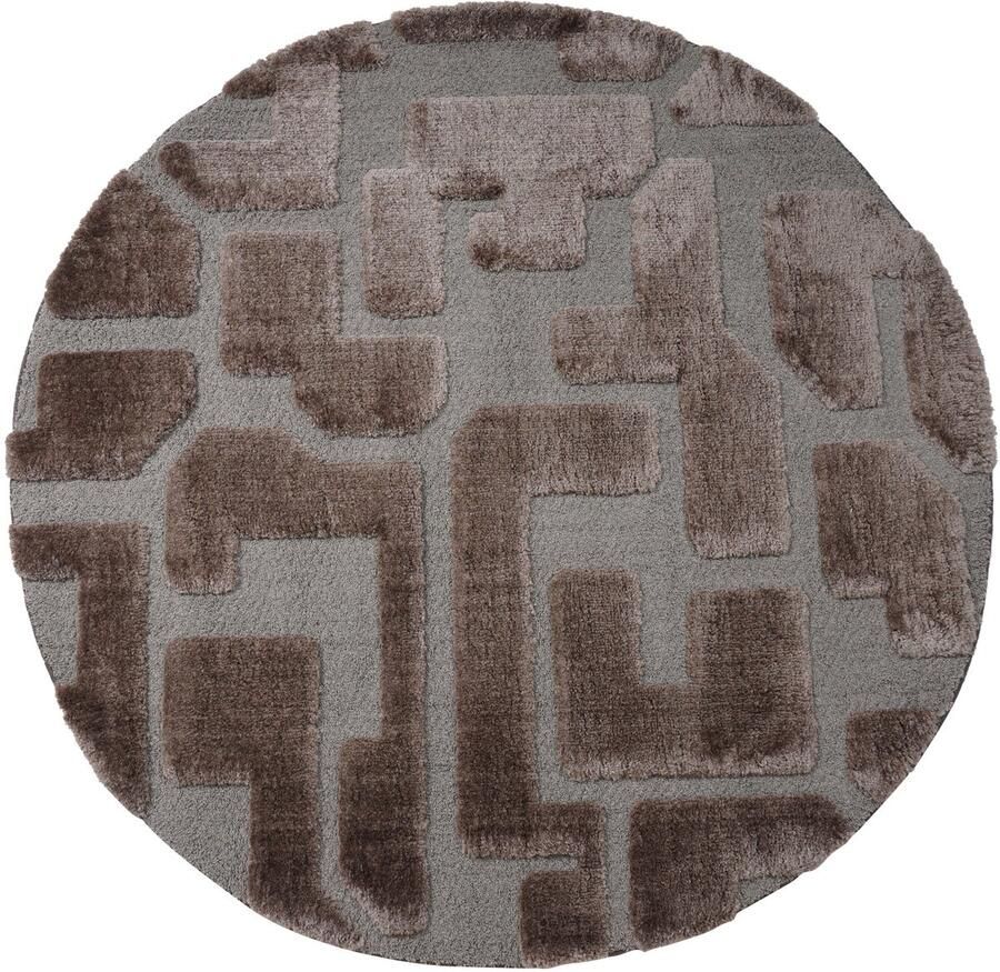 Veer Carpets Vloerkleed Liana Bruin Rond ø160 cm