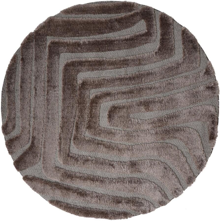 Veer Carpets Vloerkleed Lima Bruin Rond ø160 cm