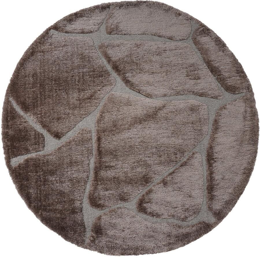 Veer Carpets Vloerkleed Macy Bruin Rond ø160 cm
