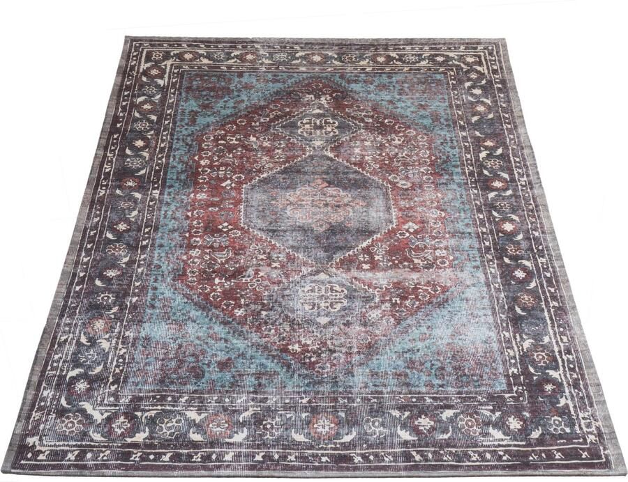 Veer Carpets Vloerkleed Madel Rood Blauw 200 x 290 cm