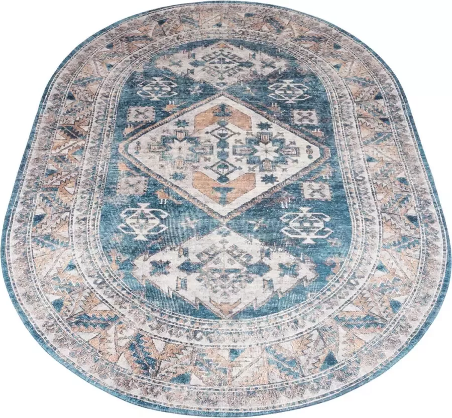 Veer Carpets Vloerkleed Laria Blue 4 Ovaal 160 x 230 cm