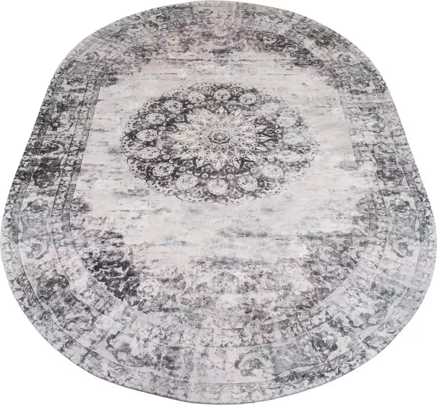 Veer Carpets Vloerkleed Viola Antraciet Ovaal 200 x 290 cm