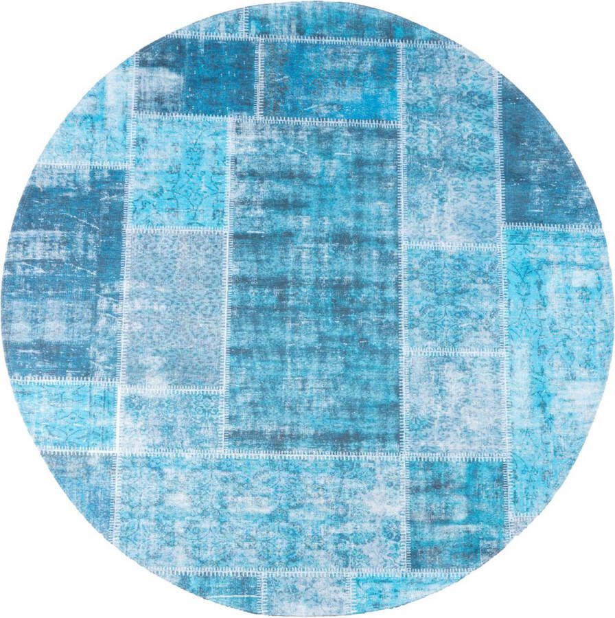 Veer Carpets Karpet Mijnen Rond Turquoise ø200 cm